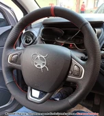 Clio 4 Faz 2 Araca Özel Direksiyon Kılıfı NUBUK NOKTA KIRMIZI YÜZÜKLÜ thumbnail 1