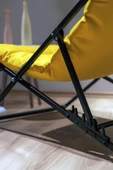 Napper Katlanabilir Sarı Şezlong - Su Geçirmez Kumaş, Metal İskelet, Balkon ve Bahçe Sandalyesi thumbnail 6