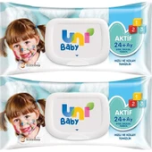 Uni Baby Islak Havlu Mendil 72 Yaprak Aktif (2 Li Set) 144 Yaprak Plastik Kapaklı - 1