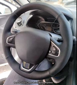 Clio 4 Faz 2 Araca Özel Direksiyon Kılıfı NOKTA DÜZ SİYAH İPLİ thumbnail 1