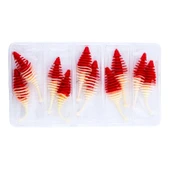 Silikon Kurt Yem - 3g 65mm - Fishack Wormix - 1 Adet - Kırmızı/Beyaz - Karides Kokulu - 4