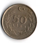 T.C. 50 Lira 1987 (mp2045) thumbnail 2