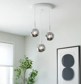 TT601-3Y-FULLBY TT Aydınlatma Mat Beyaz 3 lü Uzun Hunili Yuvarlak Avize thumbnail 2