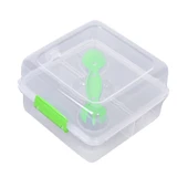 Saydam Kare 3 Bölmeli Çatal Kaşıklı Beslenme Kabı - Diyet Kabı Karışık Renk thumbnail 2