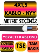 Öznur 4X1,5 NYY (Yeraltı Kablosu) Metre Seçenekli - 1