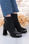 Guja 25K414-2 Kalın Topuklu Kut Burun Arka Kısımdan Fermuarlı Kadın Bot thumbnail 1