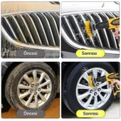 BUFFER® 3lü Matkap Ucu Banyo Küvet Duşakabin Araba Tekerliği Koltuk Yıkama Temizleme Fırçası Seti - 4