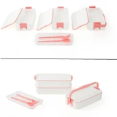 3 Katlı Kulplu Beslenme Kabı  Diyet Sefer Tası Saklama Kabı Çatal Kaşıklı thumbnail 3