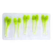 Silikon Kurt Yem - 2,1g 70mm - Fishack Wormix - 1 Adet - Yeşil/Beyaz - Karides Kokulu - 4