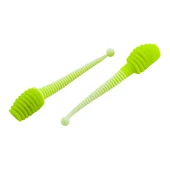 Silikon Kurt Yem - 2,1g 70mm - Fishack Wormix - 1 Adet - Yeşil/Beyaz - Karides Kokulu - 3