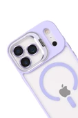 Apple iPhone 17 Pro Max Remim Lensli Magsafe Standlı Kapak - Lila thumbnail 3