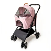 Zampa Albon Kedi Köpek Arabası Pembe LD02-P 53x77x100 Cm thumbnail 1