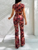 Kadın Kısa Kollu Desenli Takım thumbnail 4