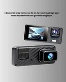 Çok Açılı Araç İçi DVR | Ön İç Arka Kamera, Döngü Video Kaydı thumbnail 5