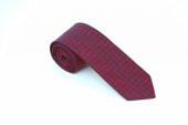 Brianze Bordo Lacivert Kare Desen Kravat Mendil Set - 2