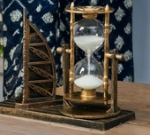 Yelkenli Kum Saati Beyaz Kum Dekor Hediyelik S-25 thumbnail 2