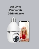Tam Karanlıkta Görüntüleme Sağlayan 1080P Ampul Güvenlik Kamerası - 2