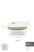 Cream Vakumlu Kapaklı Cam Saklama Kabı 0.9 Lt thumbnail 2