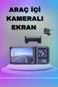 1080P 3 Lensli WİFİ Araç İçi Kameralı Ekran DVR Kaydedici Gece Görüşlü - 2