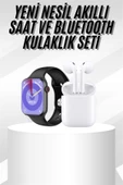 Yeni Nesil Akıllı Saat Ve Kulaklık Seti Gümüş Kasa Zarif Tasarım Çok Fonksiyonlu thumbnail 2