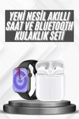 Akıllı Saat Gümüş Kasa Bluetooth Kulaklık Hediyeli Çok Fonksiyonlu İkili Set thumbnail 2