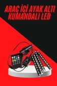 12 Ledli RGB Işıklı Araç Içi Ayak Altı Led Oto Ampul Kumandalı 7 Renk - 2