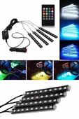 Araç İçi Ayak Altı 12'li Şerit Led Işık Uzaktan Kumandalı RGB Işıklı Ses ve Müziğe Duyarlı - 4