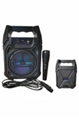 Karaoke Mikrofonlu Fm Radyolu Bluetooth Hoparlör Yüksek Ses Kaliteli - 1