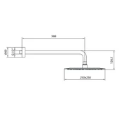 Ar Efes Tepe Duş Başlığı (250x250 mm) Duvardan Borulu (L=388mm) 102145088 - 2