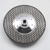 180 mm M14 Çift Taraflı Flanşlı Elektrolize Elmas Kesme Taşlama Testere Turbo Disk Mermer Kesim thumbnail 1