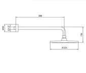Ar Tuna Tepe Duş Başlığı (Ø 225 mm) Duvardan Borulu (L=338 mm) 102145082 - 2