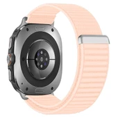 Samsung Galaxy Watch 8 44mm 40mm 47mm İle Uyumlu Naylon Spor Loop Kordon Ayarlanabilir Rahat ve Dayanıklı  Pudra - 2