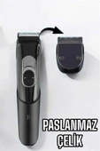 Saç Sakal Vücut Şarjlı Kablosuz Tıraş Makinesi Profesyonel Paslanmaz Çelik thumbnail 1