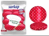 Sarkap Hijyenik Paketli 10 Adet Kavanoz Kapağı - Kırmızı Kalp- 82 mm - 1