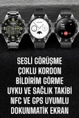 Akıllı Saat Titreşimli Pusula Nabız ve Tansiyon Ölçer NFC Uyumlu - 1