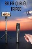 Tripod Kablosuz Bluetooth Bağlantılı Selfie Çubuğu 360 Derece Dönebilen - 2