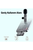 Akman Ally K8 Lightning iPhone Tak Konuş Wireless Kablosuz Mini Yaka Mikrofonu Canlı - ACL6209213-9174 thumbnail 5