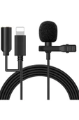 Akman ALLY iPhone Lightning Yaka Mikrofonu+3.5MM jack Profesyonel Youtuber Mikrofonu-( - ACL6201785-9616 thumbnail 1
