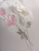 3D Nakışlı Çift Kişilik Saten Nev Takımı Jolie Pembe - 3