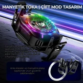 Coofbe Gösteregeli 5000 RPM Turbo Fan Işıklı Klipsli Buz Etkili Telefon Soğutucu Radyatör Tüm Telefonlara Uyumlu - 9