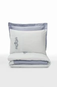 Nakışlı Çift Kişilik Saten Nev Takımı Bianna Gri thumbnail 4