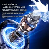 Coofbe Gösteregeli 5000 RPM Turbo Fan Işıklı Klipsli Buz Etkili Telefon Soğutucu Radyatör Tüm Telefonlara Uyumlu - 5