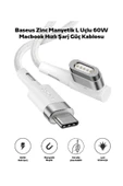 Akman Zinc Manyetik L Uçlu 60W Macbook Hızlı Şarj Güç Kablosu 2m-(1903) - ACL6206989-8284 thumbnail 2