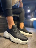 Yüksek Taban Günlük Ayakkabı N Siyah (Beyaz Taban) thumbnail 1