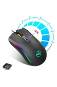 Akman HXSJ A869 7200DPI Ayarlanabilir RGB Işık Gaming Oyuncu Mouse-(1903) - ACL6205626-5324 thumbnail 4
