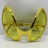 Retro Gözlük - 80 li 90 lı Yıllar Parti Gözlüğü Gold Renk 8x13 cm thumbnail 3