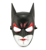 Kırmızı Gözlü Siyah Batman Maske - Lastikli Batgirl Maskesi 28x17 cm - 2