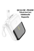 Akman HOCO Q20 Fountain 10000mAh 22.5W+PD20W Dijital Göstergeli Kablolu Powerbank-(19 - ACL6209179-2672 thumbnail 6