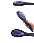 Siyah Renk Seramik Elektrikli Saç Düzleştirici Fırça – 210°C Isı Ayarı - 5