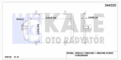 KLIMA RADYATORU  MEGANE I 1.4 E 96 03 - KALE 344320 - 1